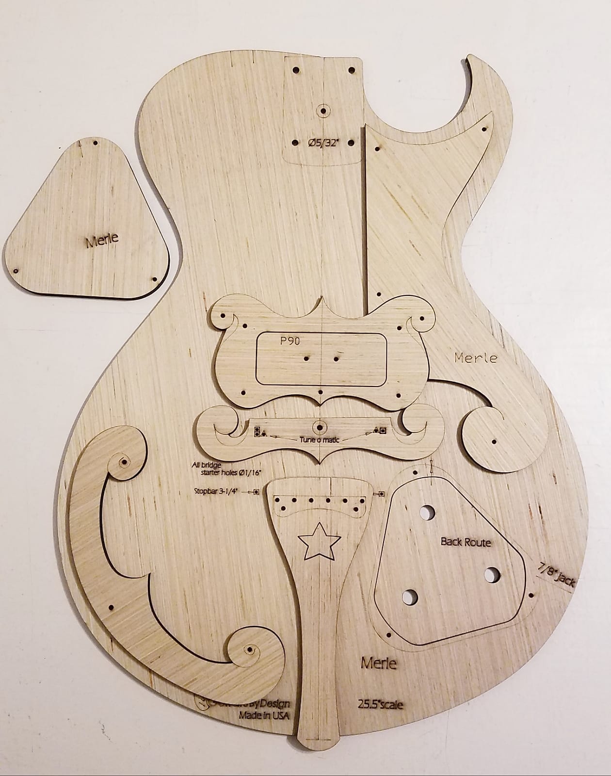 Merle Style Guitar Body Template