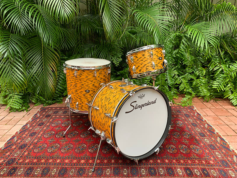 1962-1970 Slingerland Yellow Tiger Pearl drum kit