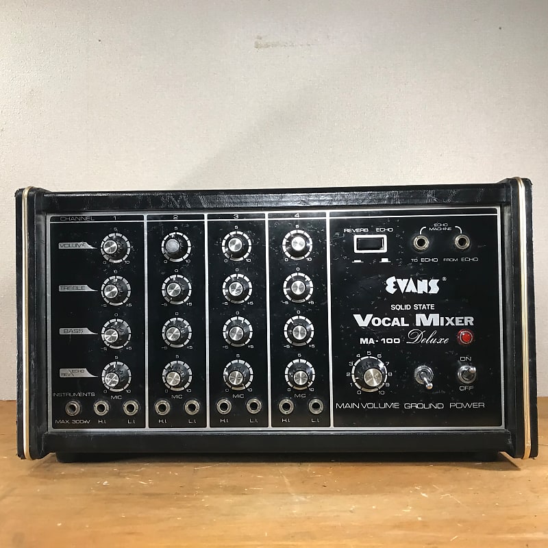 This Evans MA-100 has four channels with EQ and a big reverb tank.