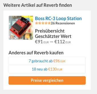 Reverb Preisübersichts-Widget