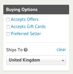shipping region selector