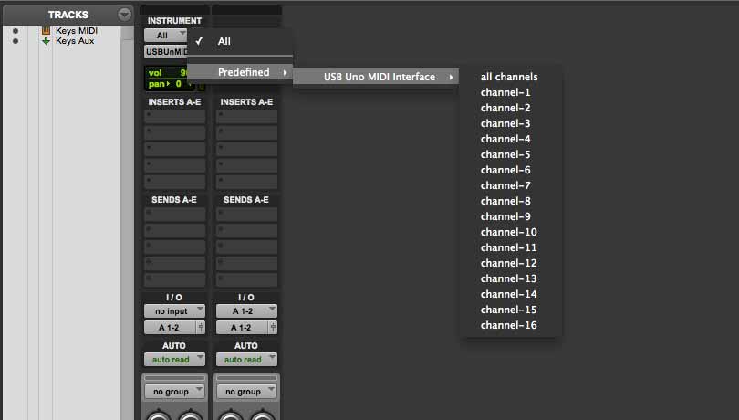 Setting MIDI Input
