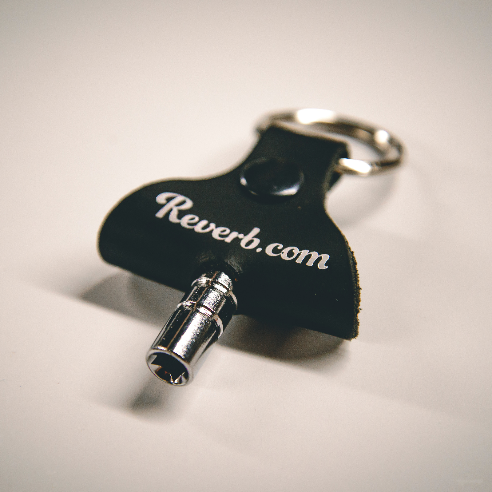 Reverb Drum Key Leather Keychain