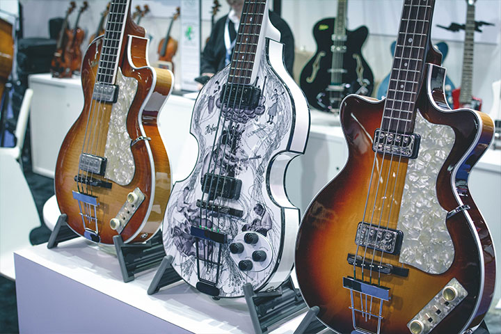 selection of Hofner basses