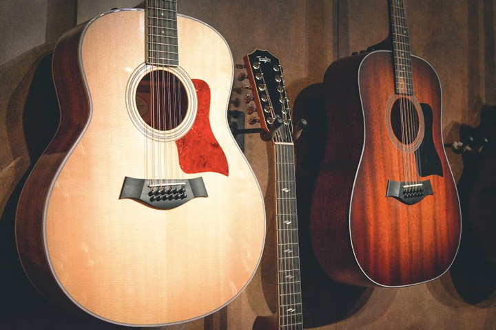 selection of Taylor guitars