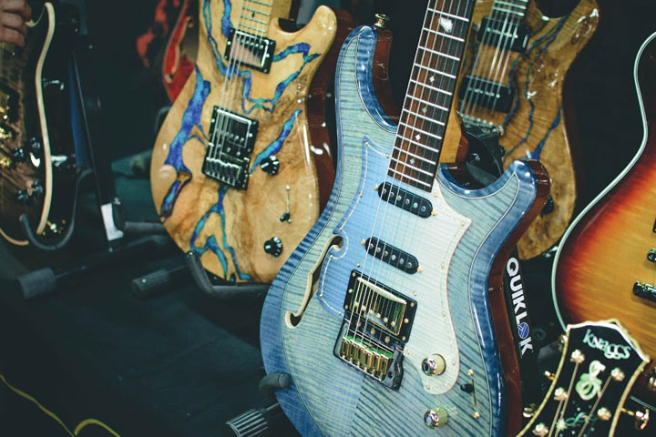 selection of Knaggs guitars