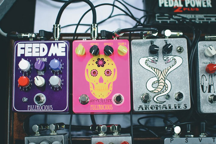 selection of Fuzzrocious pedals