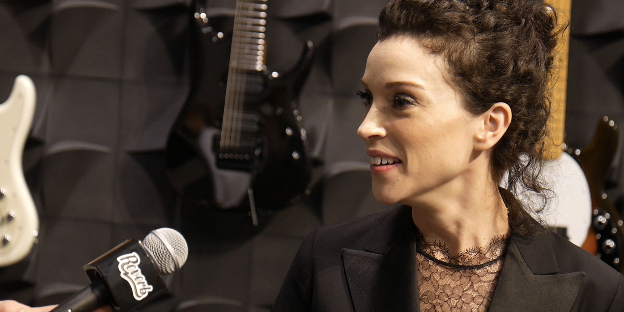 St. Vincent on Her Music Man Signature Guitar