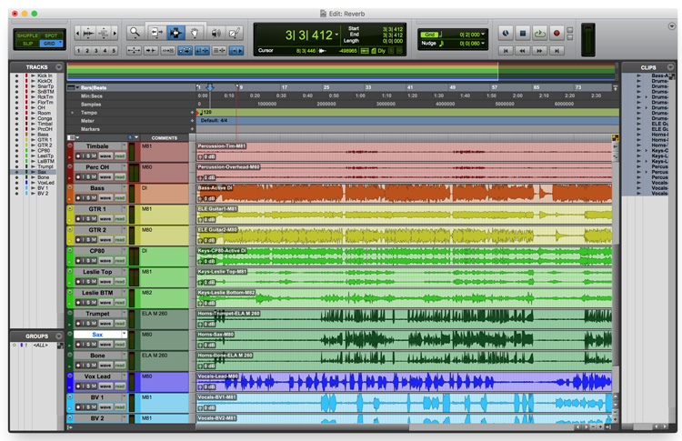 Track Coloring in Pro Tools