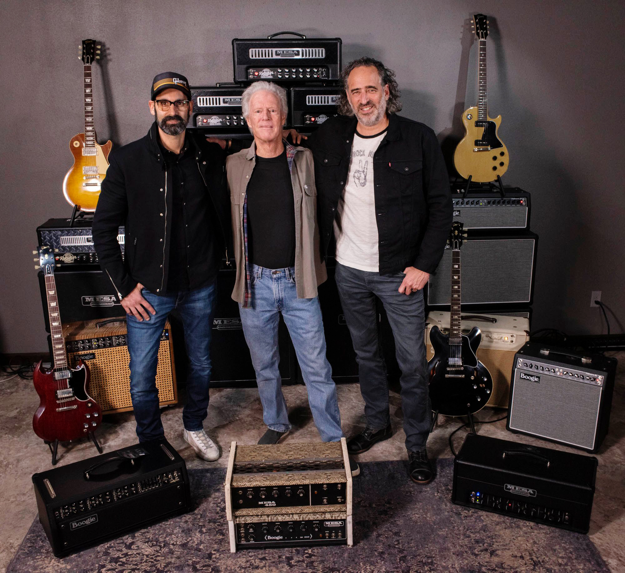 Gibson's Cesar Gueikian, Mesa/Boogie's Randy Smith, and Gibson's JC Curleigh.