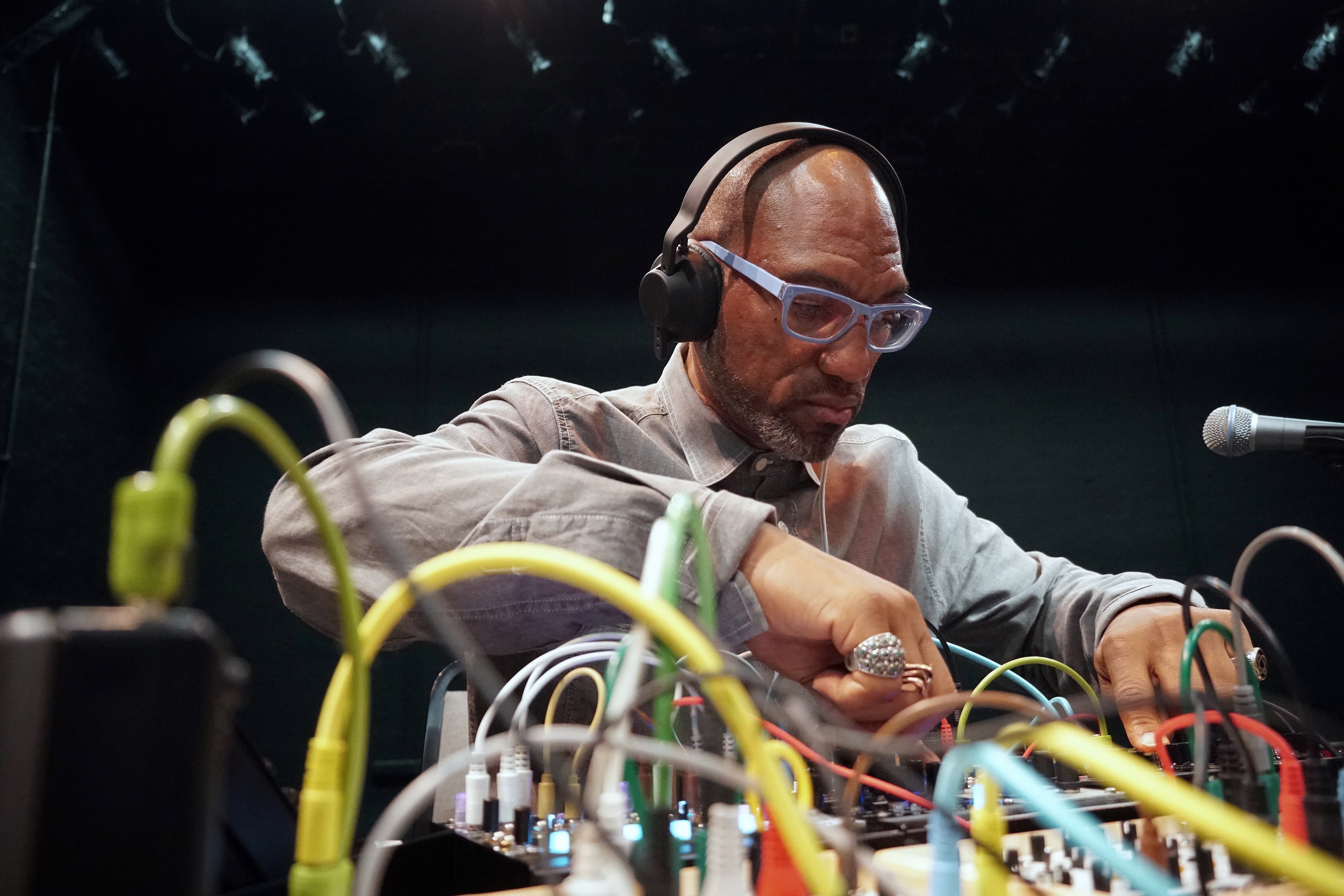 A photo of King Britt and his modular rig.