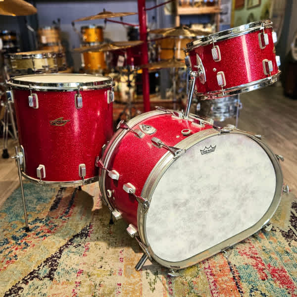Trixon Speedfire Drum Kit in Red Sparkle listed on Reverb by @junkrockdrums in Pennsylvania