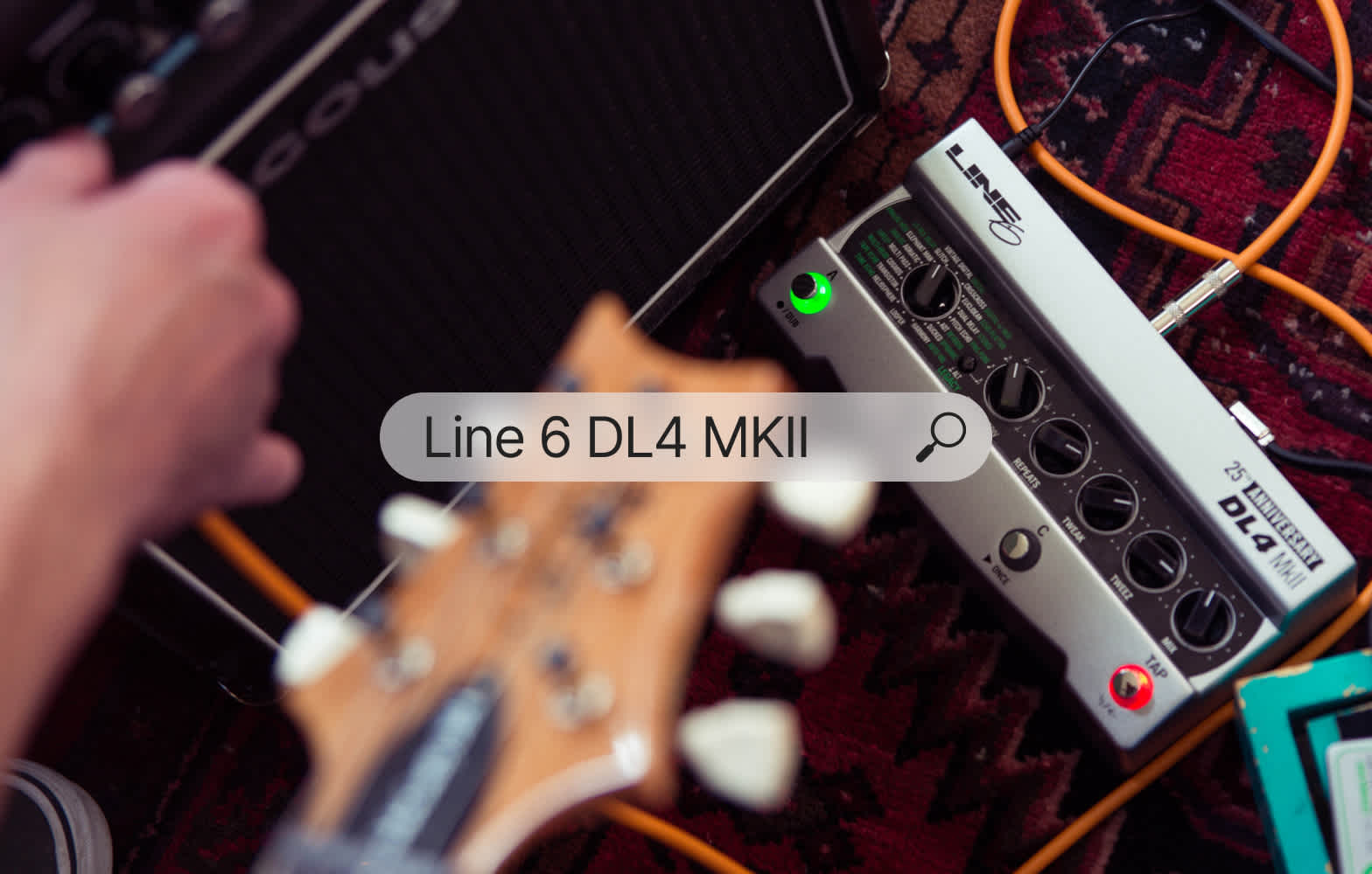 Website search bar with Line 6 DL4 MKII typed into the search field