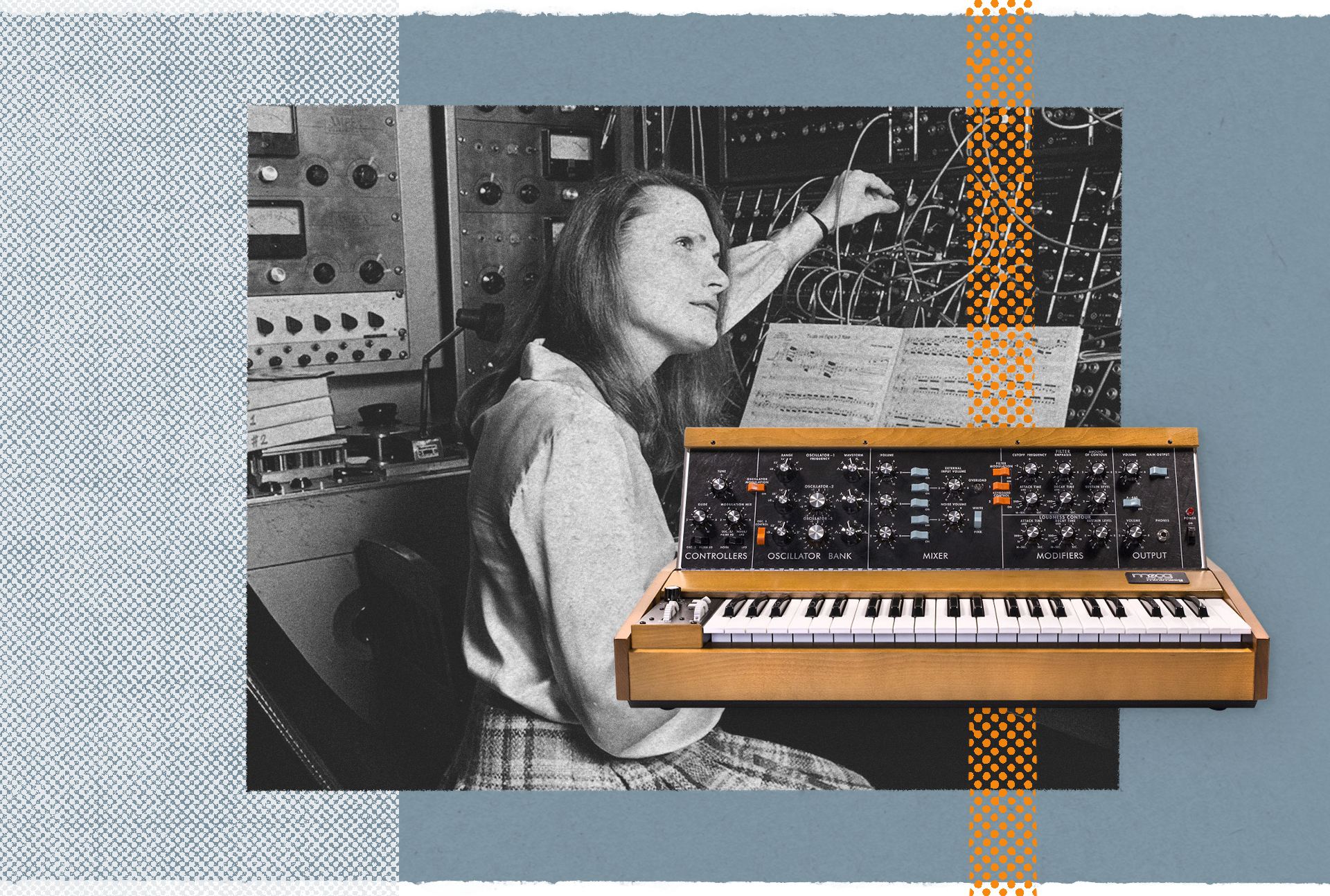 Wendy Carlos with the Moog Minimoog