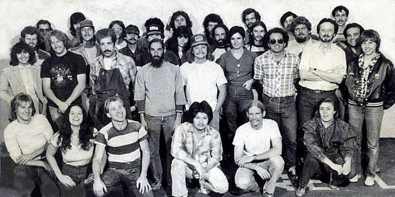 Group black and white photo of the Charvel/Jackson team.