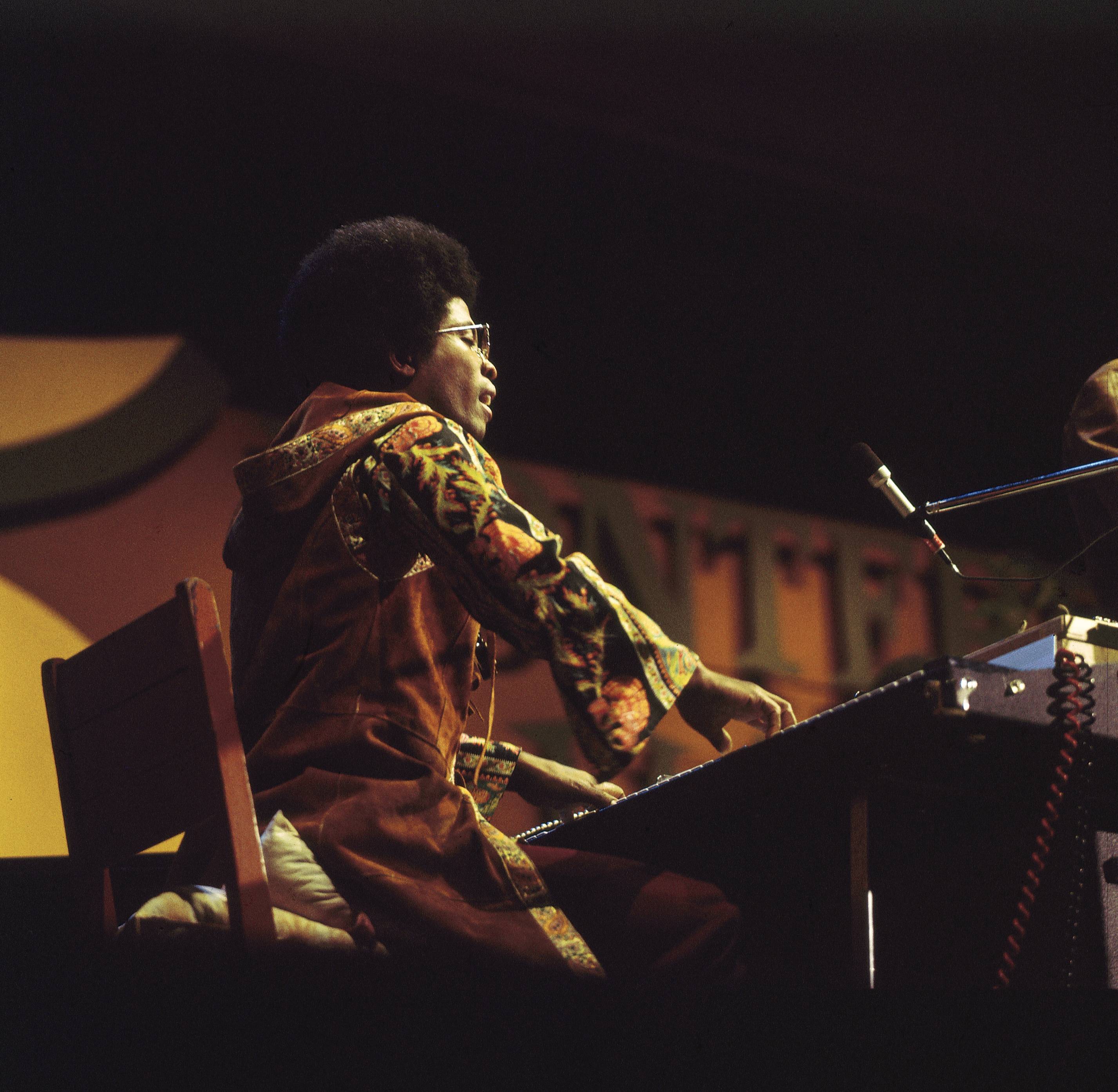 Herbie Hancock onstage at the Monterey Jazz Festival, 1972.