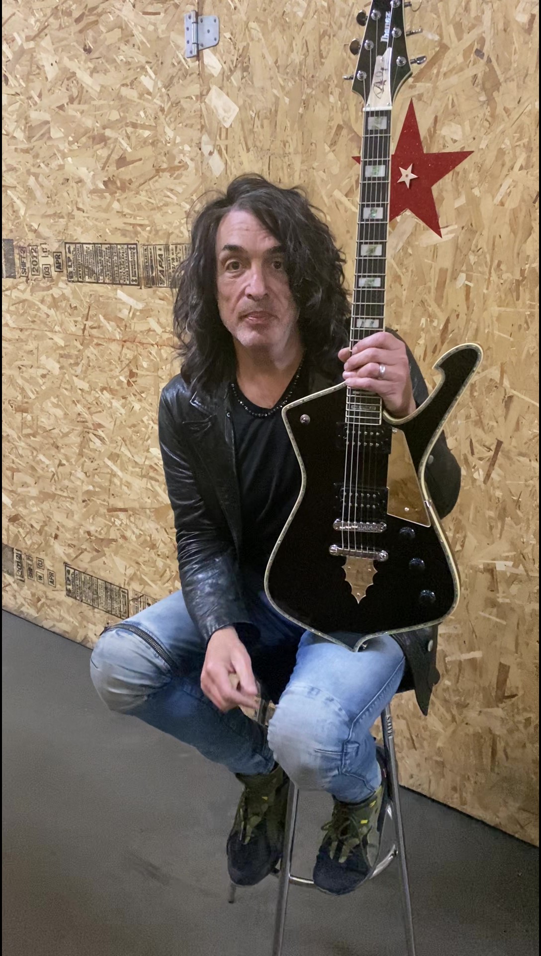 Paul Stanley with his autographed PS Signature