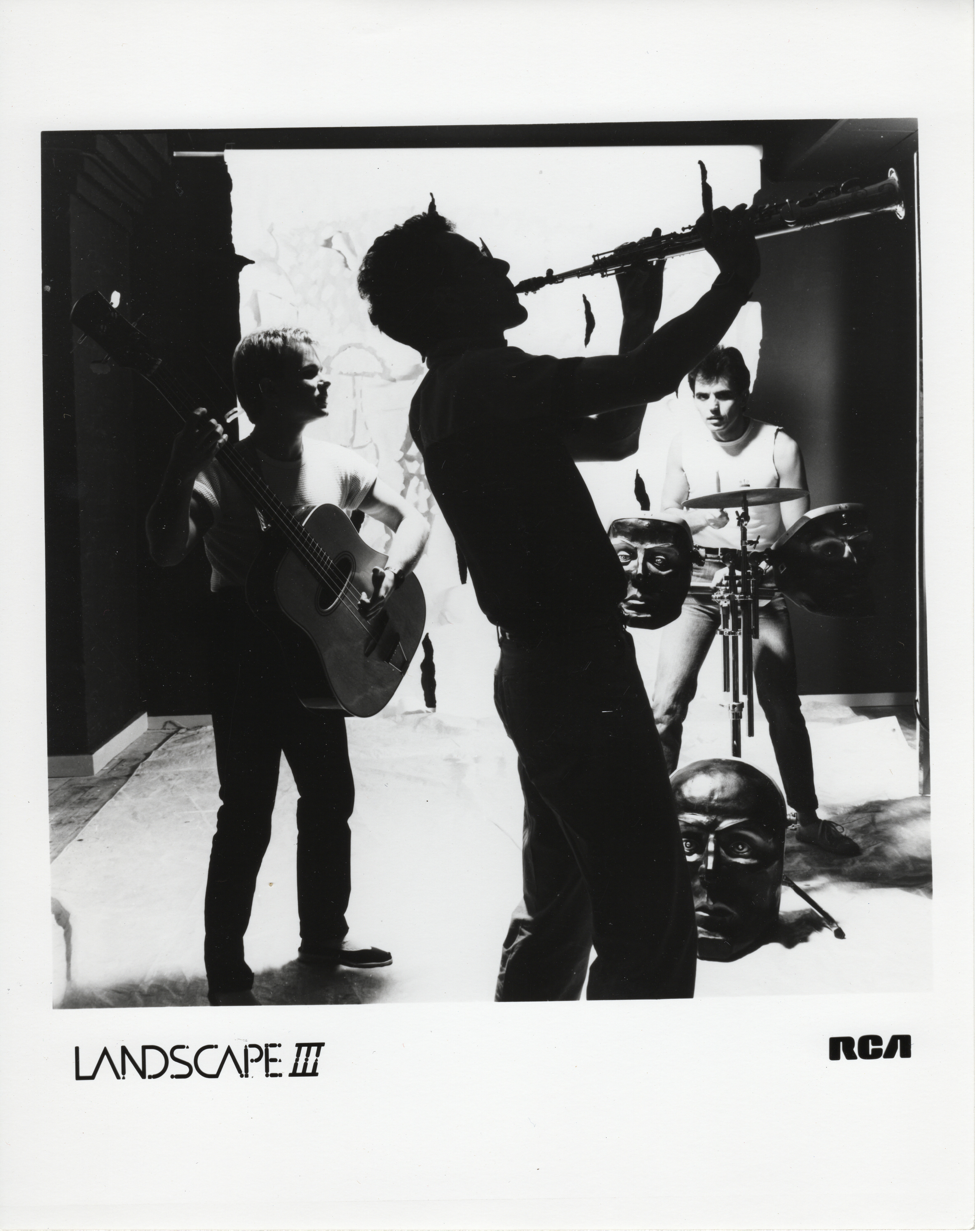 An RCA Records promo shot of Landscape with Burgess playing an SDSV prototype.