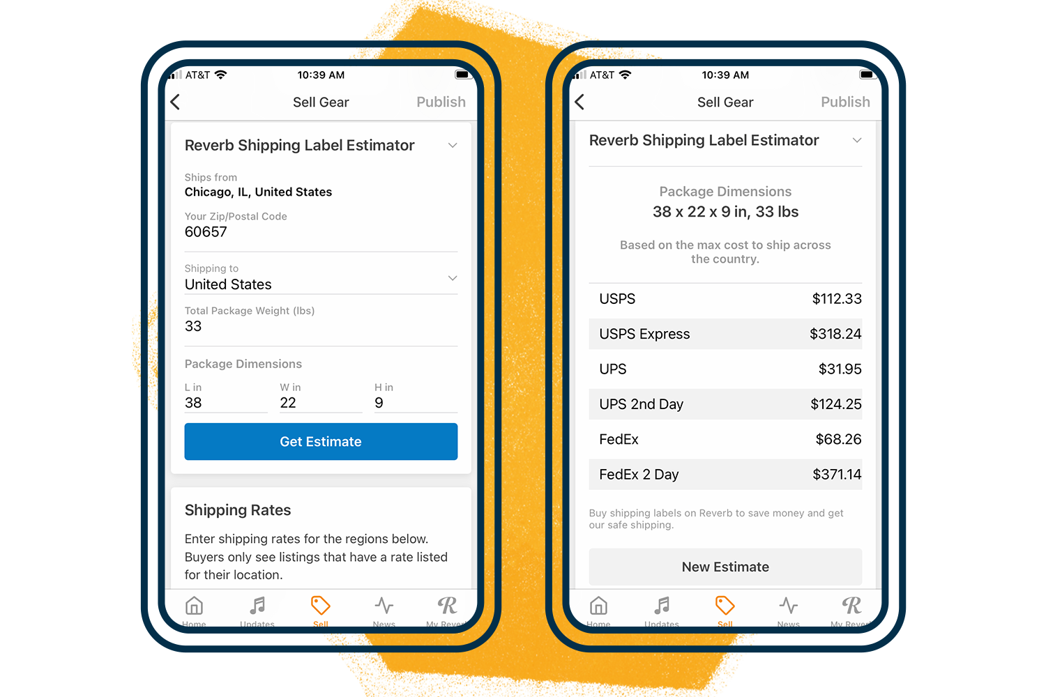 Enter the shipping details like weight and dimensions. Get detailed shipping estimates from multiple carriers.