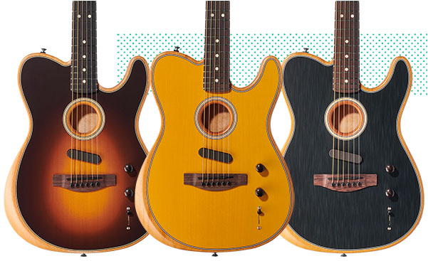 Fender Acoustasonic Player Telecasters in multiple finishes