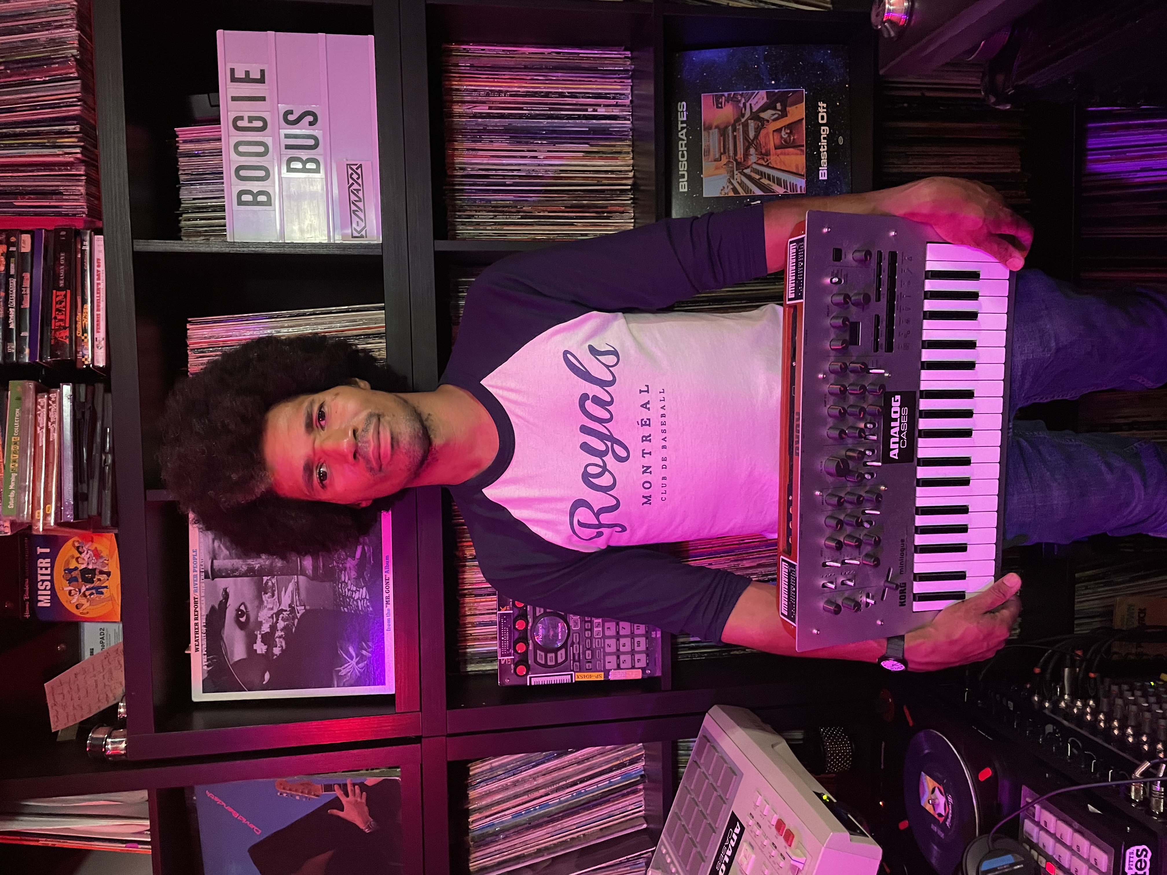 Buscrates in the studio with his Korg Minilogue.