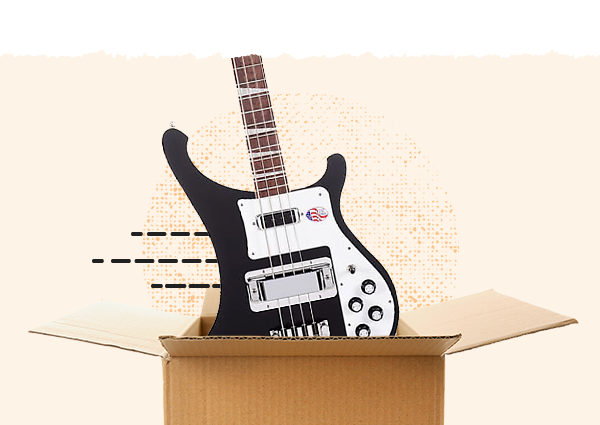 Image of shipping label, laptop, and a shipping box