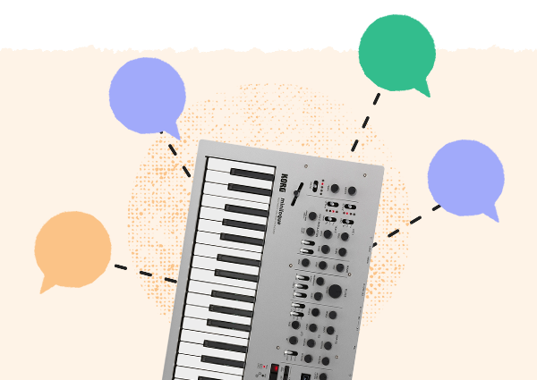 Image of a synthesizer in a box