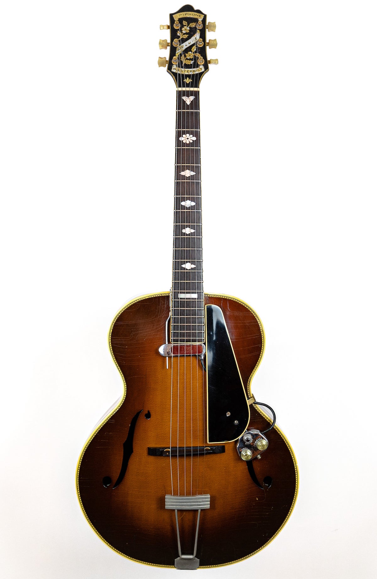 Epiphone Deluxe Masterbilt, outfitted with a DeArmond pickup.