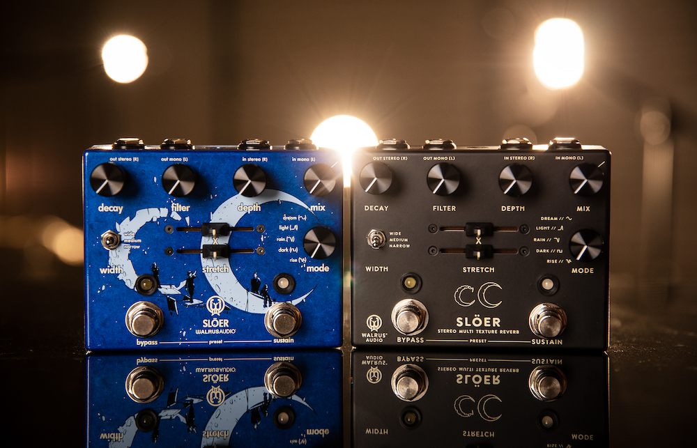 Walrus Audio Sloer in blue and black, side by side