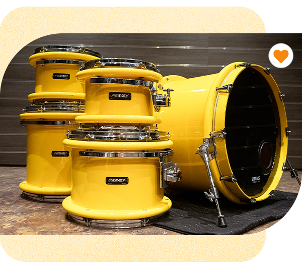 Drums as big and yellow as a taxi