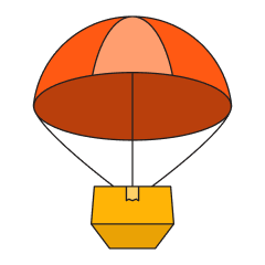 Shipping box with parachute