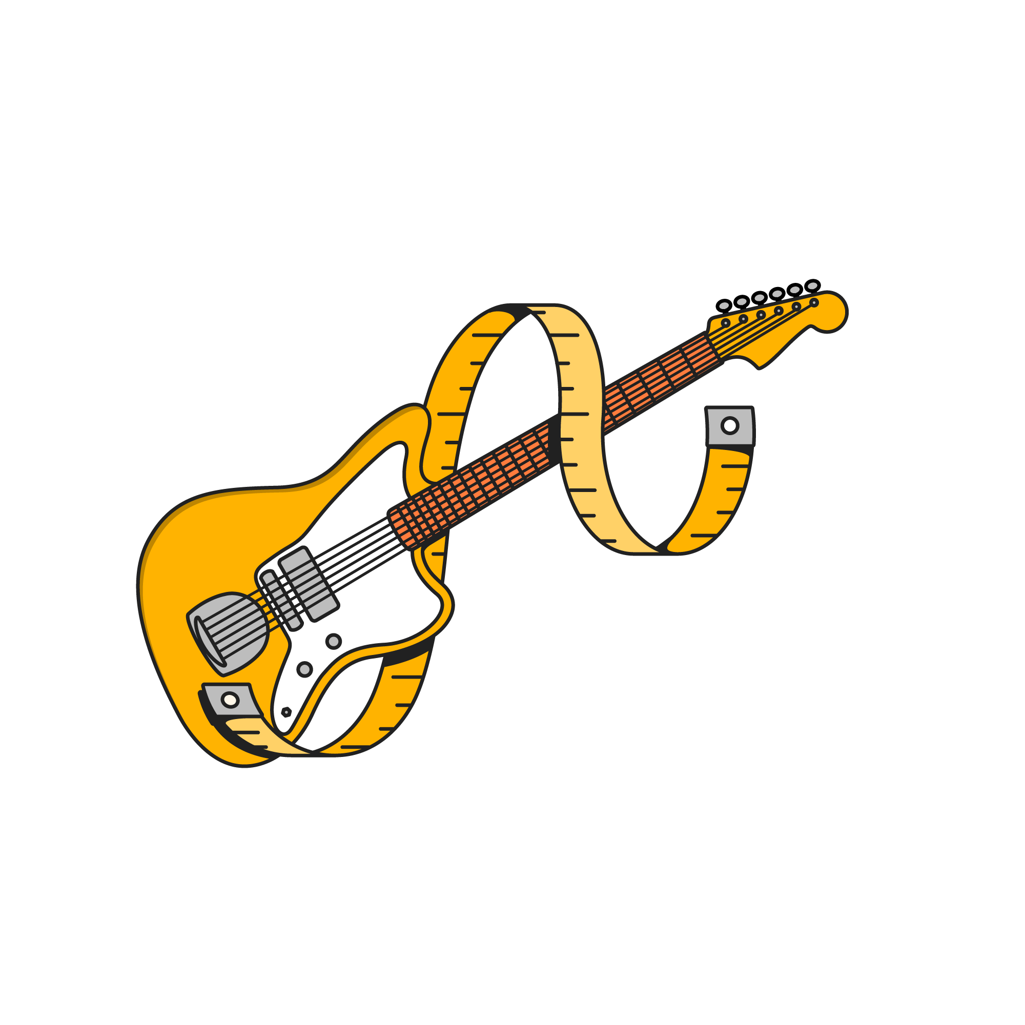 Guitar being measured