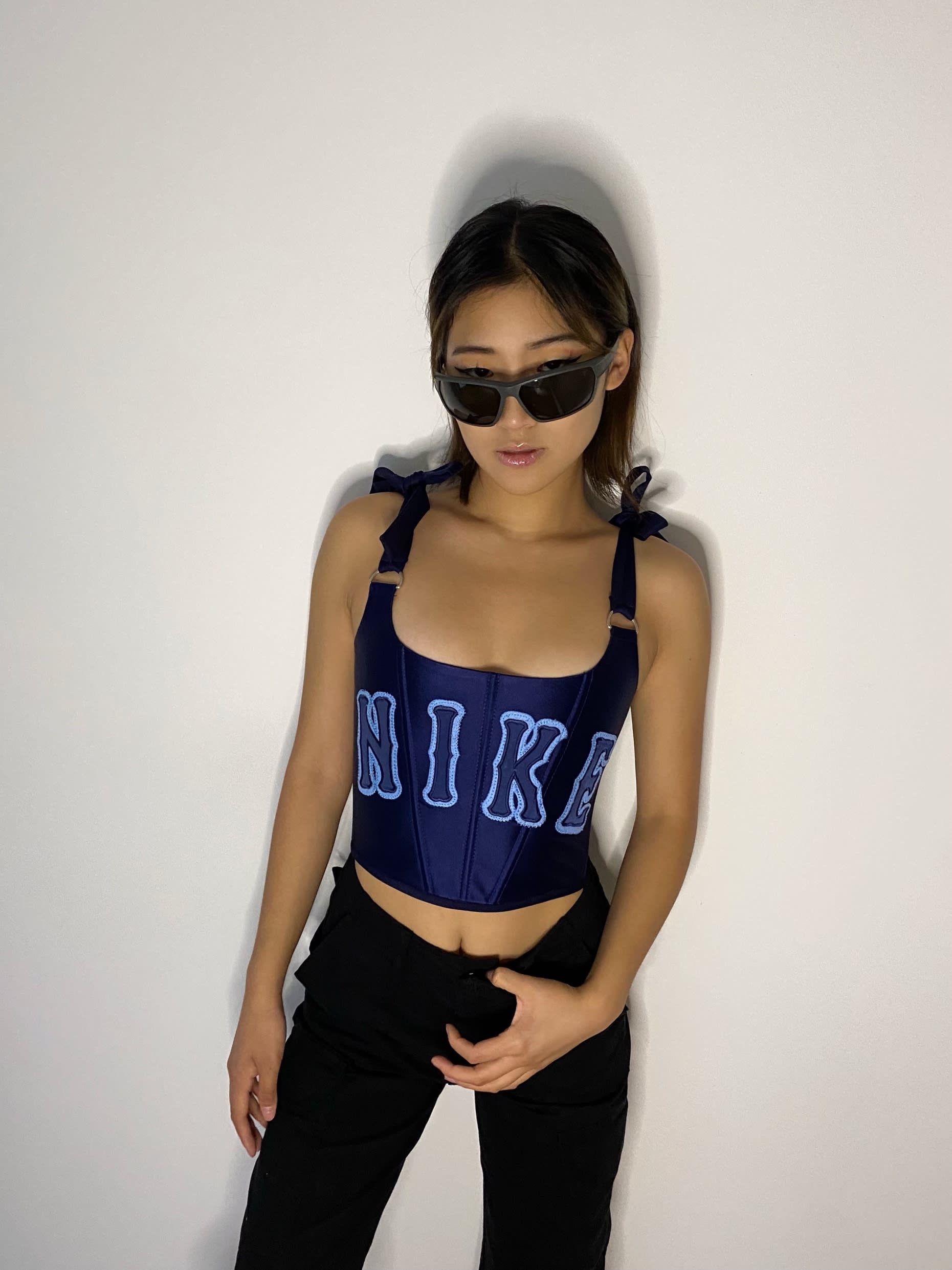 Reworked Nike Corset Top Size: 10 Nike Corset Top Women's Nike Corset Top  Nike Crop Top Nike Women Tank Top 