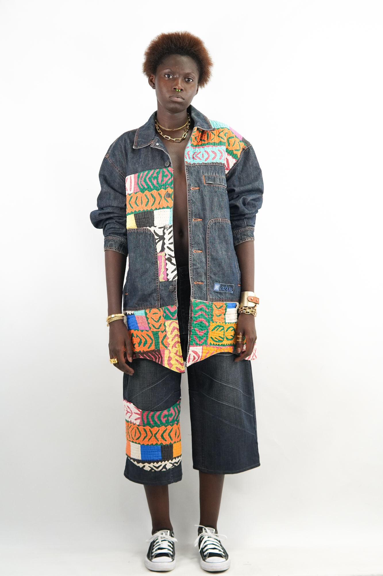 Reworked denim jacket discount