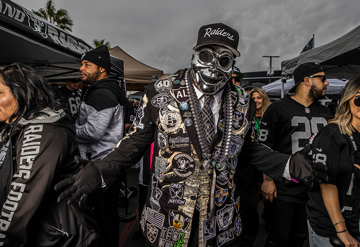 Inside the weirdest NFL fan outfits from Week 1 as Raiders don full armor  and Rams wear famous melon heads