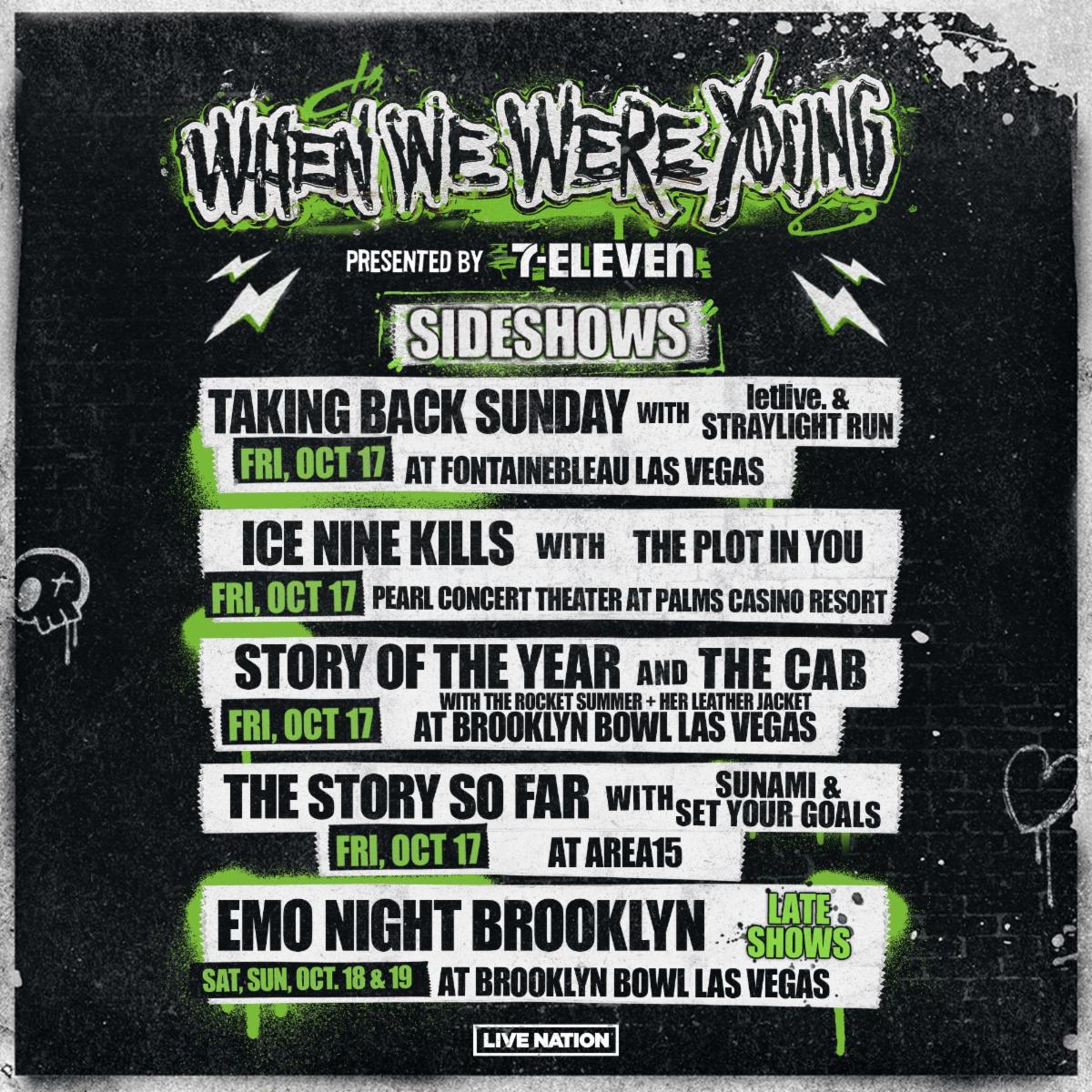 WWWY Side Shows: Taking Back Sunday, Ice Nine Kills, Story of the