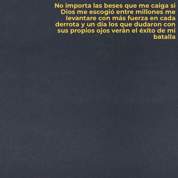 Crea Tu Frase – Frase #249161: No importa las beses que me caiga si Dios me  escogió entre millones me levantare con más fuerza en cada derrota y un día  los que