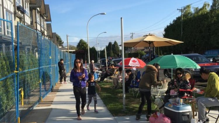 Frenzy of Buyers Camp Out for Million-Dollar Steveston Townhomes image