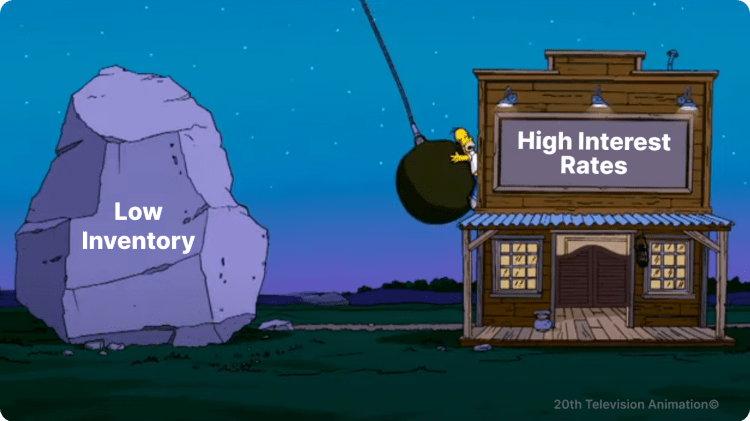 Between a rock and high interest rates. image