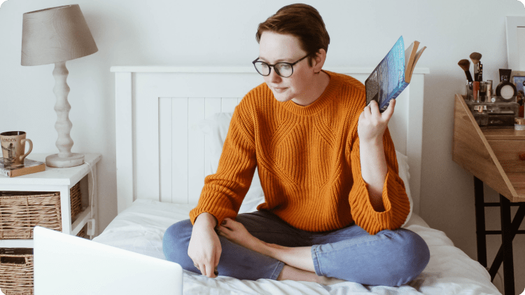 Learning from home. image