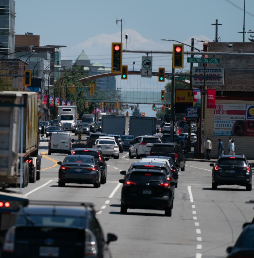 Busy Burnaby street scene.