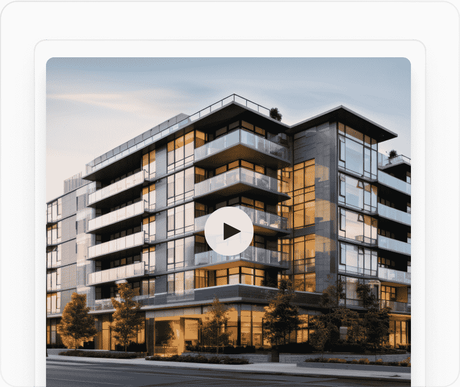 A real estate development video thumbnail image