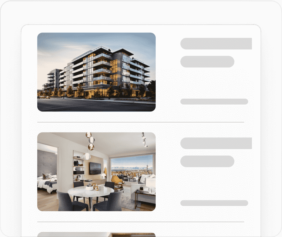 New development marketing content in home buyer search