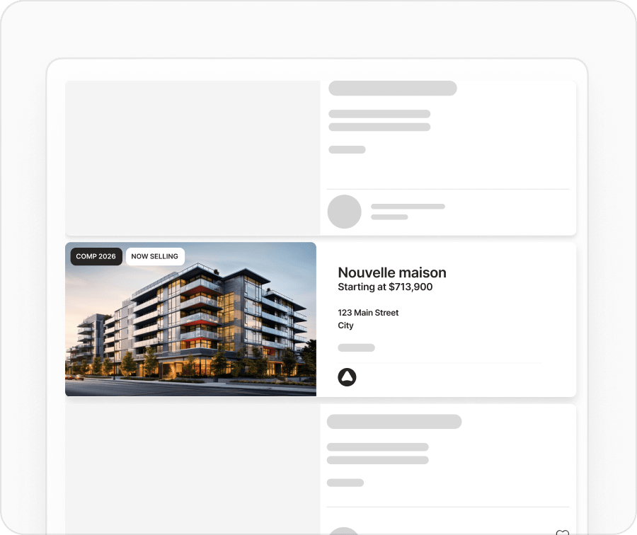 New development advertising in listing search