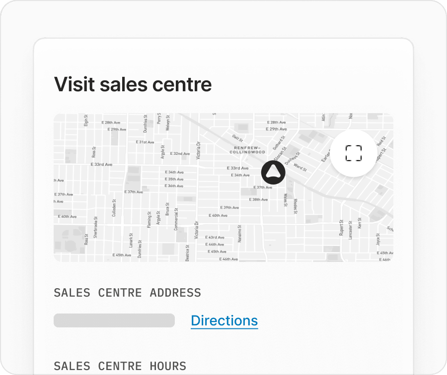 Development sales centre feature