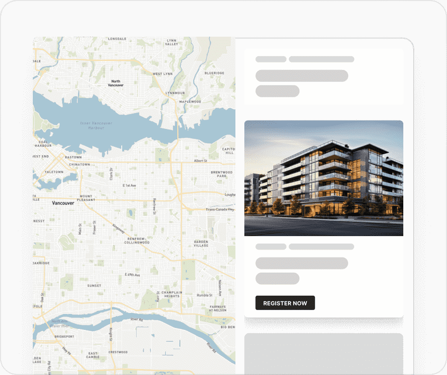 Display advertising on a real estate map