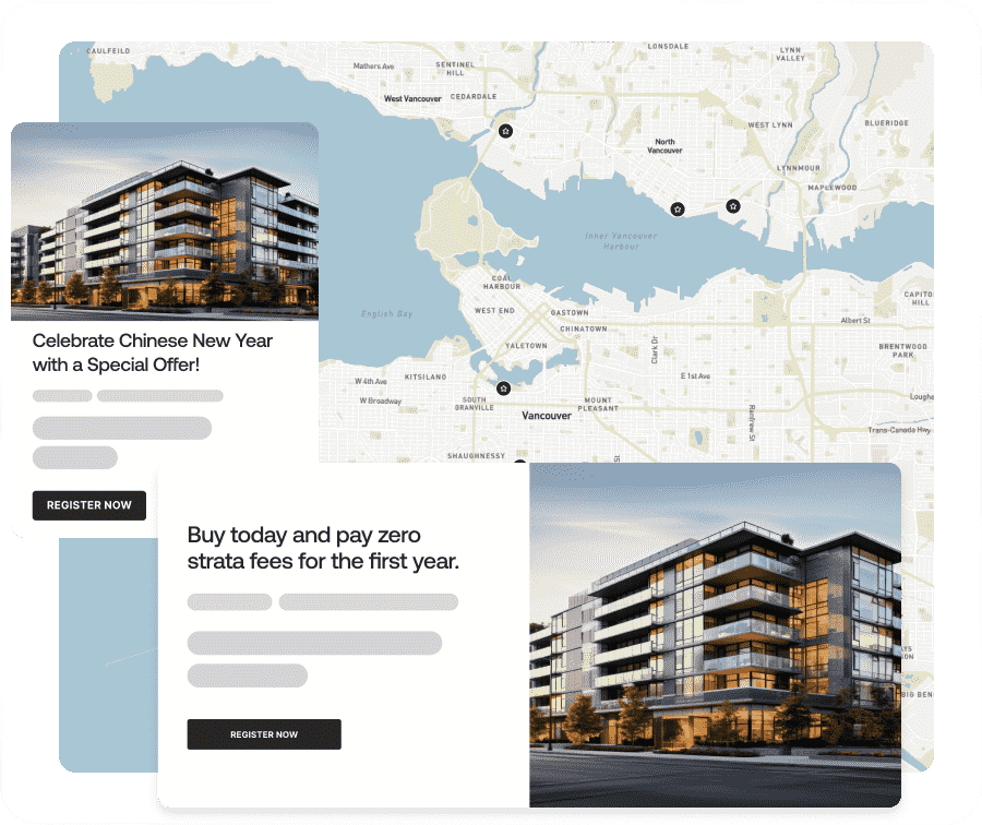Real estate content and advertising image collage