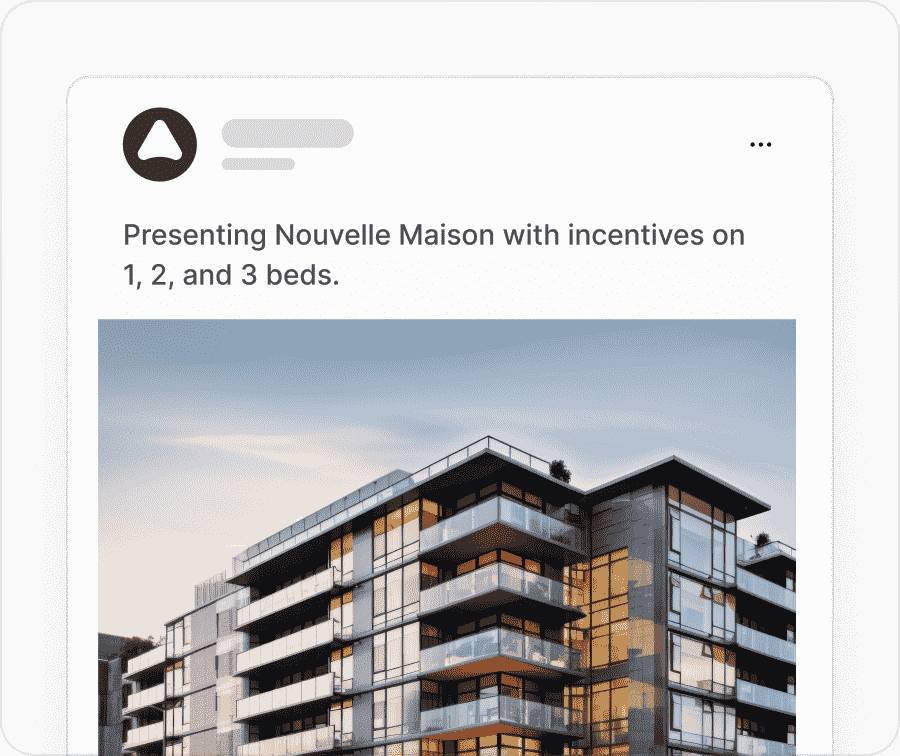 New development listing in social media