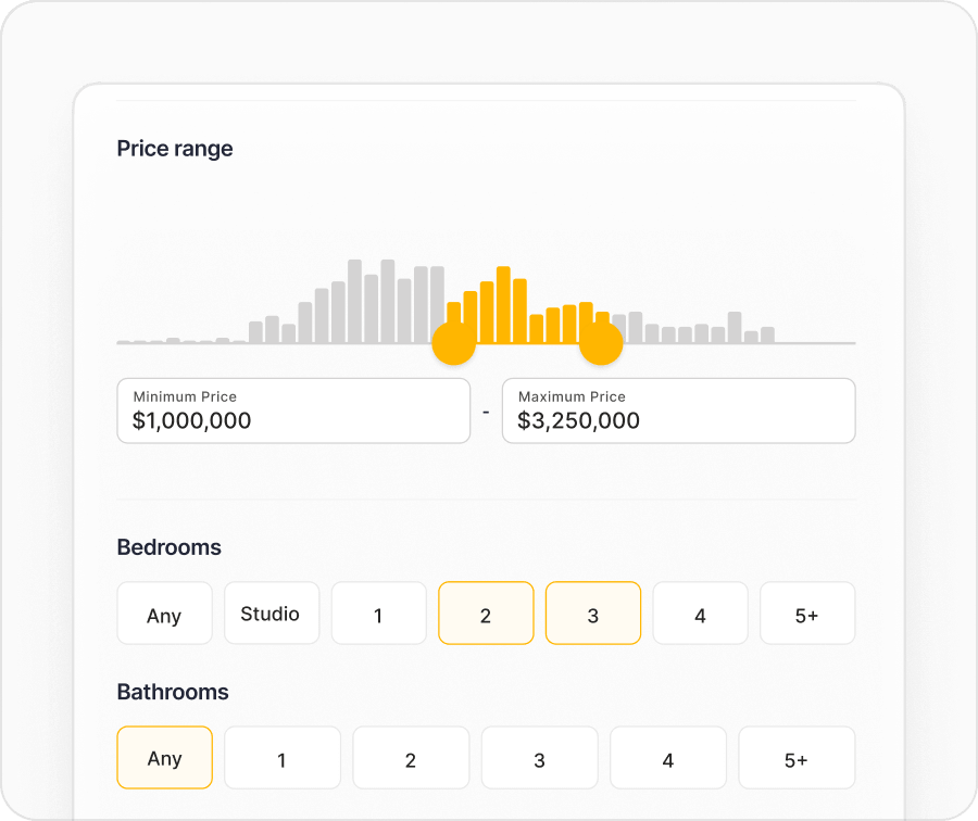 Home buyer targeting on price and bedrooms example