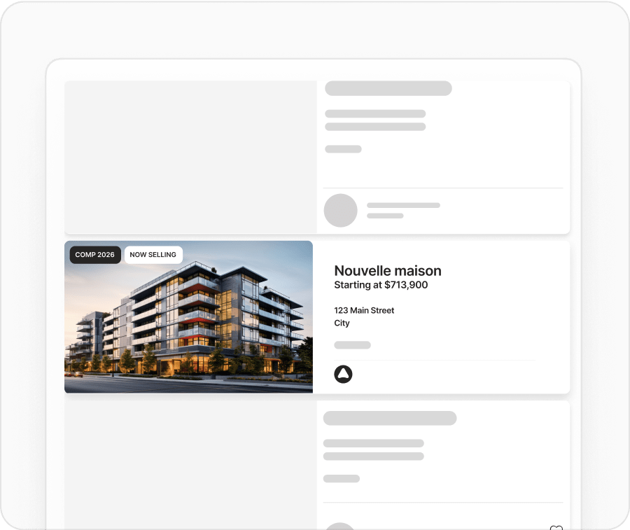 new development listing in homebuyer search